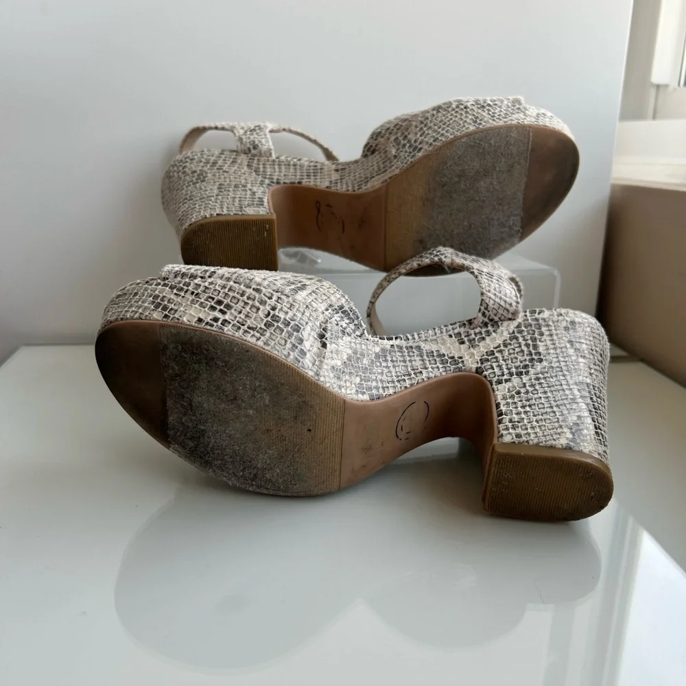 Chinese Laundry Snake Print Platform Heels
